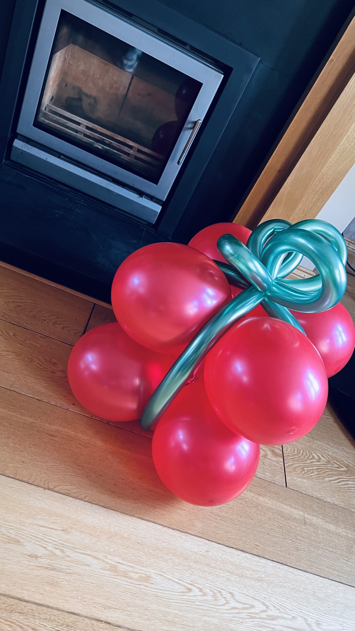 Christmas balloon garland.