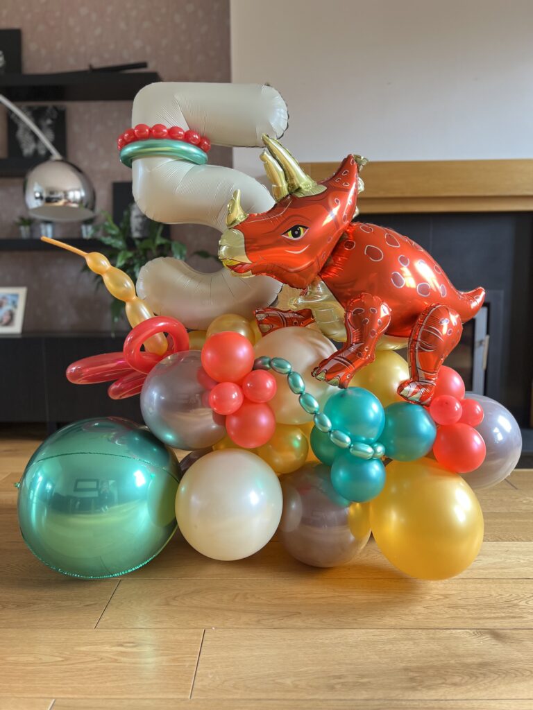 Balloon number bouquet "Dino".